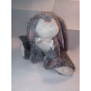 Russ Bouncy Floppy Ear Grey White8" Bunny rabbit soft & cuddly new no tags